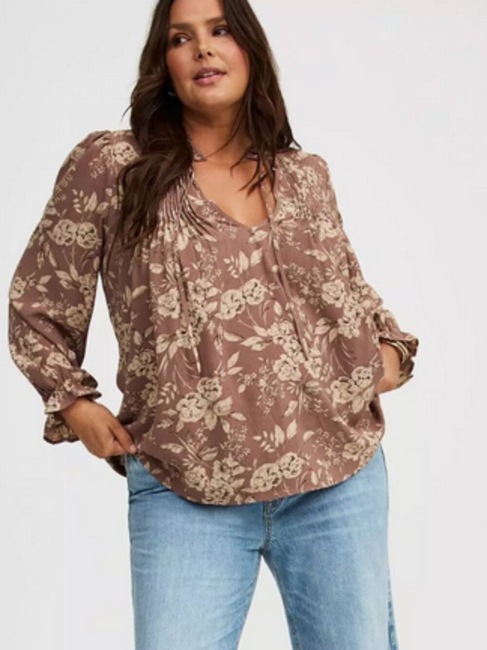Torrid Peasant-Sleeve Pintuck Blouse